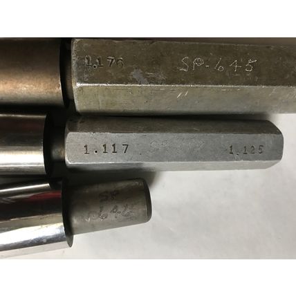 THE PIPE MACHINERY GO NO GO PLUG INSPECTION GAGE GO 1.176,1.117,1.165,1.185,ET