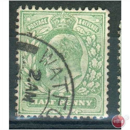GB stamps 1902-10 KEV11 - 1/2d SG215 Watford cancel 5