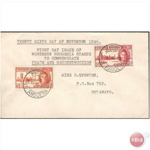 Rhodesia FDI 1946 - SG 46-47 - Peace & Reconstruction