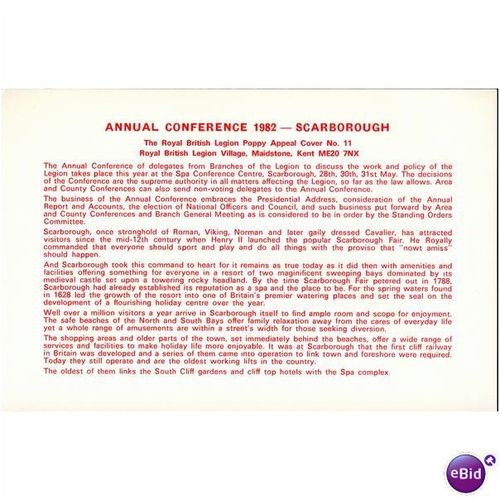 GB Cover 1982 - The Royal British Legion Annual Conference - Scarborough