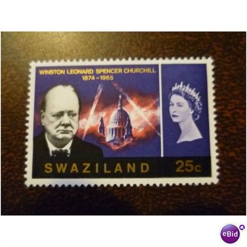 Swaziland 1966 Winston Churchill Commemoration 25c unmounted mint stamp SG120