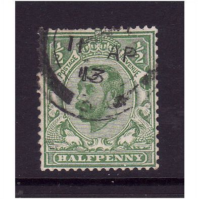 GREAT BRITAIN 1912 GEORGE V SG 340 1/2d GREEN FINE USED
