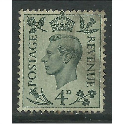 GB 1938 KGV1 4d Grey Green Stamp SG 468.(D116