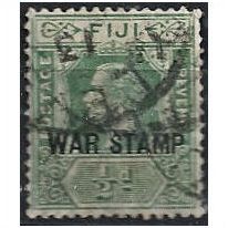 Fiji 1916 SG138a 1/2d Yellow-Green WAR STAMP Fine USed . .