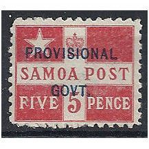 Samoa 1900 SG94a 5d Red Provisional Government Mounted Mint . . .