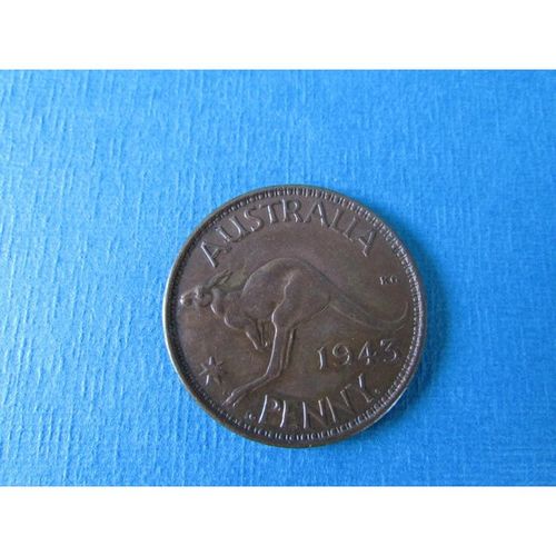 1943 GEORGE VI AUSTRALIA ONE PENNY - COIN - 1 FREE POST. B