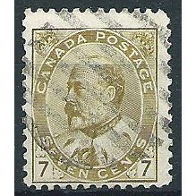 Canada 1903 SG180 7c Yellow-Olive Fine Used ... .