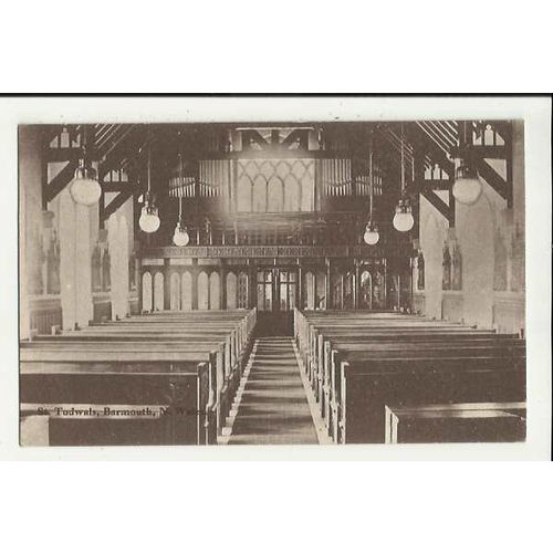 Wales BARMOUTH St Tudwal's Church Interior Postcard (a)