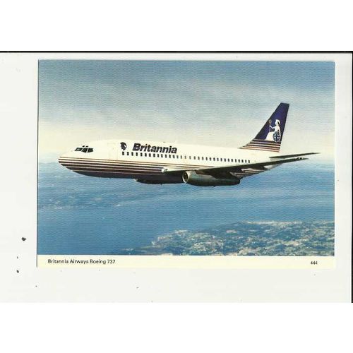 Aviation BRITANNIA AIRWAYS BOEING 737 Postcard by Dennis (444)
