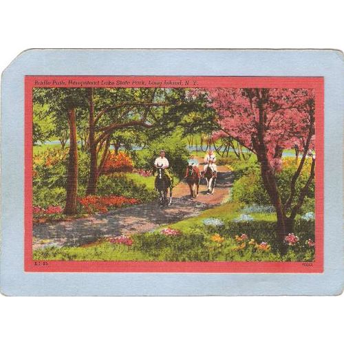 New York West Hempstead Long Island Postcard Bridle Path Hempstead Lake St~4
