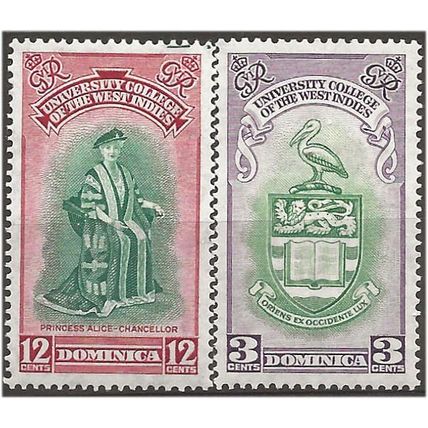 Dominica 1951 BWI Universities Set SG118-119 Mounted Mint . .. .
