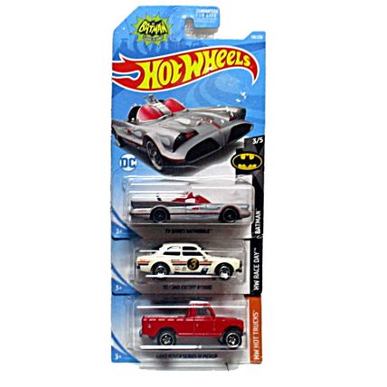 Set*3 Car Models, Land Rover/1970 Ford Escort/Batmobile, HotWheels Scale 1:64
