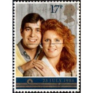 1986 Royal Wedding. 17p Value, Prince Andrew & Miss Sarah Ferguson. Fine Used