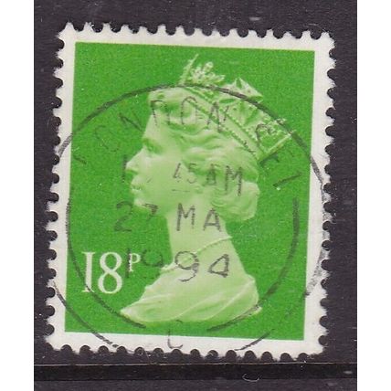 GB 1991 Machin 18p Centre Band Fine Used SG X913 VGC