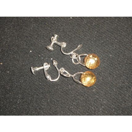 Exquisite Czech champagne globe crystal glass adjustable clip-on earrings