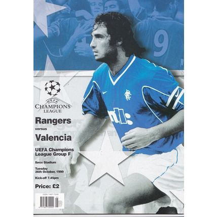 RANGERS v VALENCIA CHAMPIONS LEAGUE GROUP F 1999/00