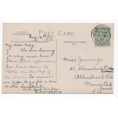 Entrance to Undercliff Drive Boscombe Dorset 1917 Postcard