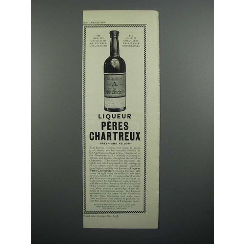 1908 Peres Chartreux Liqueur Ad - Quality Unequaled