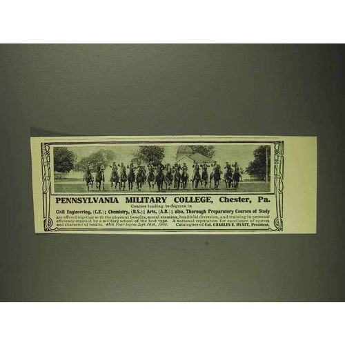 1908 Pennsylvania Military College Ad - Chester, PA