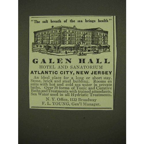 1911 Galen Hall Hotel and Sanatorium Ad - Sea Health