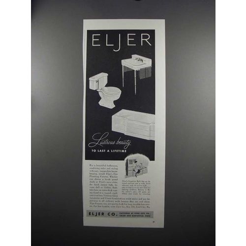 1951 Eljer Plumbing Fixtures Ad - Lustrous-Beauty