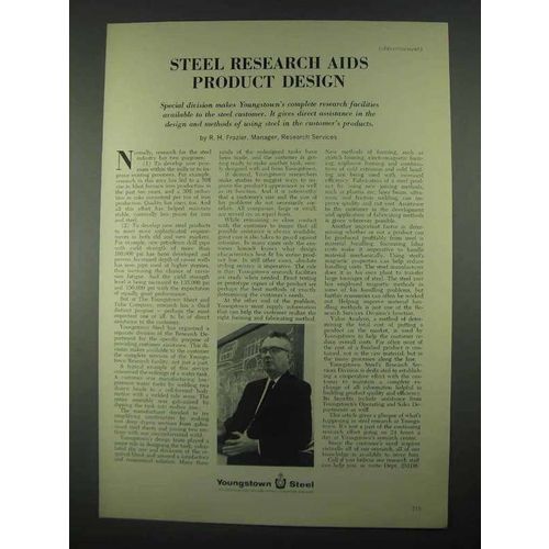 1967 Youngstown Steel Ad - Research Aids Product Design