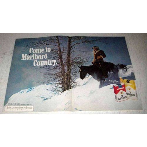 1973 2-pg. Marlboro Cigarettes Ad - Marlboro Man Cowboy