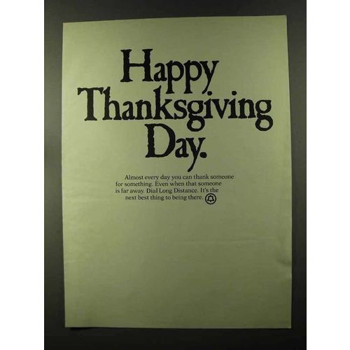 1973 Bell Telephone Ad - Happy Thanksgiving Day