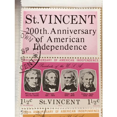 St Vincent 1975 American Revolution 1½c President Used SG458 Sc437 postage stamp