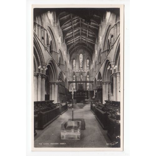 The Choir Hexham Abbey Northumberland Postcard DD7