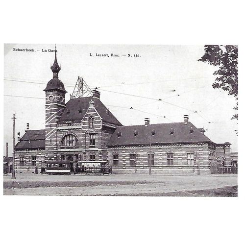 Het eerste station Schaarbeek/La première gare de Schaerbeek.