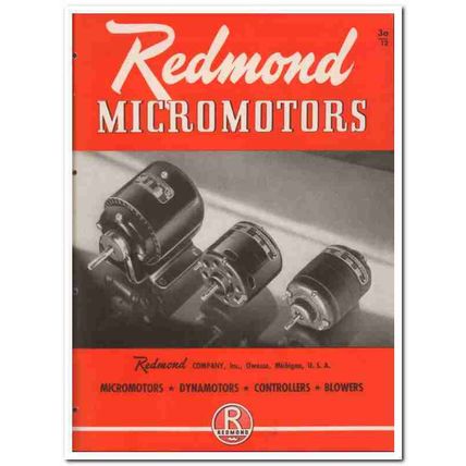 Redmond Company 1945 vintage electrical catalog motors micromotors