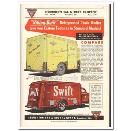 Stoughton Cab Body Company 1956 vintage dairy catalog truck bodies