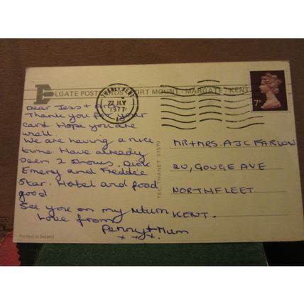 multiview, MARGATE, KENT used postcard by Elgate 1977 pm =
