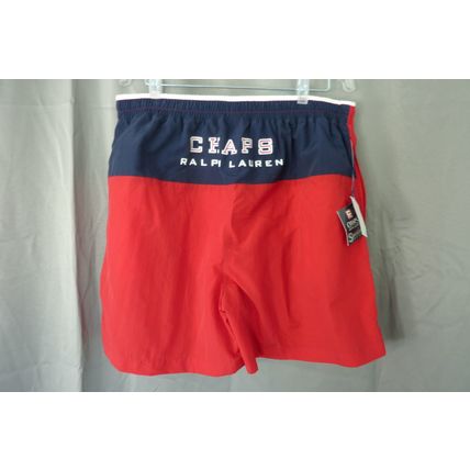 Ralph Lauren Chaps Logo Swim Wear Trunks Red White Blue NWT Men's Size XL