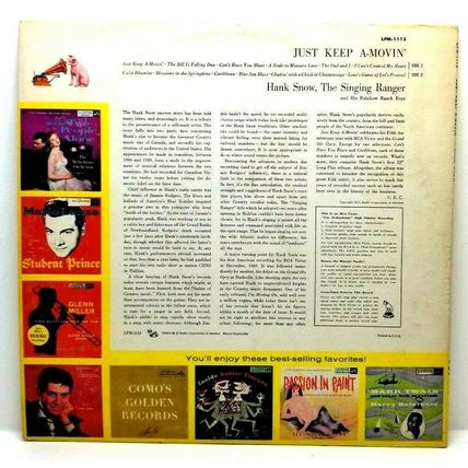 HANK SNOW - Just Keep A-Movin' LP Vinyl Record Album (P5)