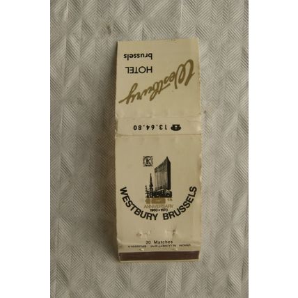 Matchbook cover Westbury Hotel, Brussels