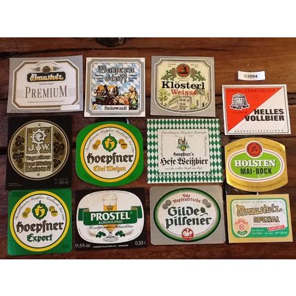 12 Older German Beer Labels G3094 - 4