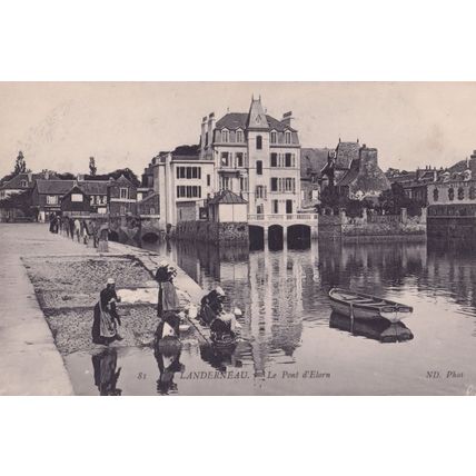 Landerneau Pont Harbour Old French Postcard