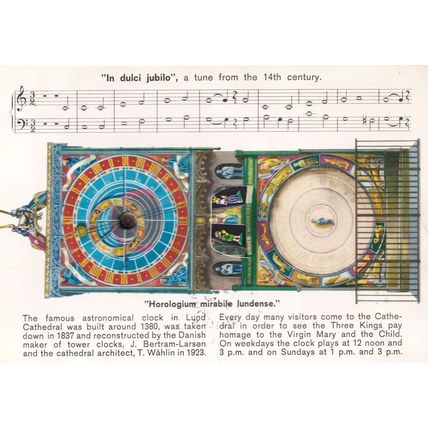 In Dulci Jubilo Lund Cathedral Mechanical Clock Postcard