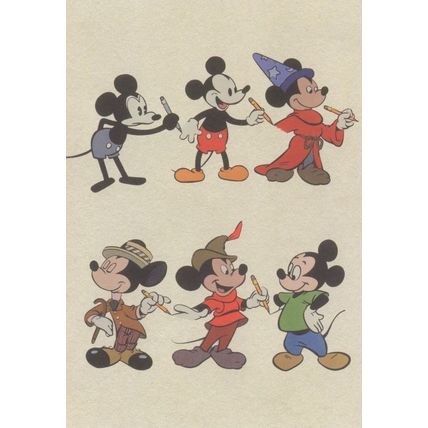 Mickey Mouse Sorcerer 6x Konrad Lorenz Sketch Drawings Postcard