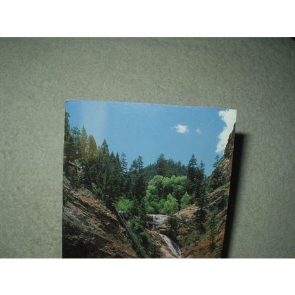 vtg seven falls colorado waterfalls postcard 10" x 4" unposted