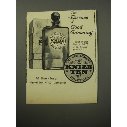 1955 Knize Ten Toilet Water Ad - The essence of good grooming