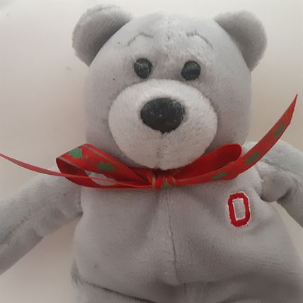 Ohio State Buckeyes "Gray" Teddy Bear Beanie Mascot 9" Inch Holiday Version