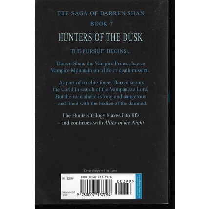 Darren Shan 7: Hunters Of The Dusk - Young Adult Horror Book