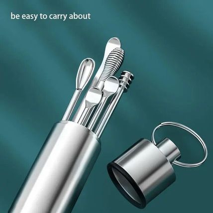 6PCS Ear Pick Cleaning Set Spiral Tool Spoon Ear Wax Remover Cleaner Curette Kit