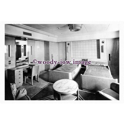 pu0925 - French CGT Liner - Normandie , built 1935 - interior print