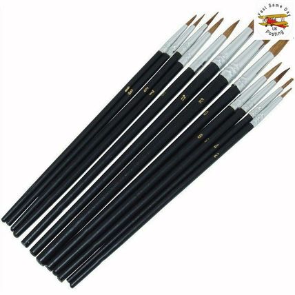 12 x POINTED ARTIST BRUSH SET Small/Large Art Paint Brushes Thin/Thick Detailed