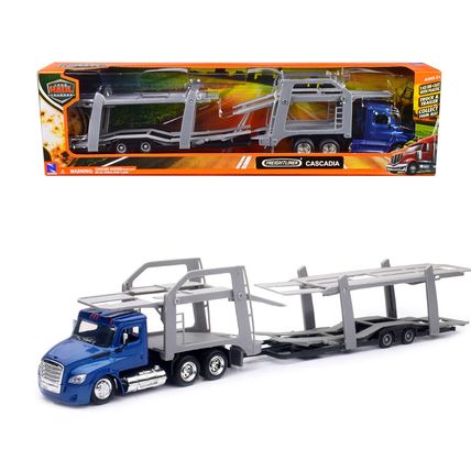 Freightliner Cascadia Auto Transporter Blue Metallic "Long Haul Trucker" Seri...