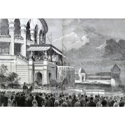OPENING OF THE PARIS EXHIBITION 1878 Exposition Universelle VICTORIAN ENGRAVING